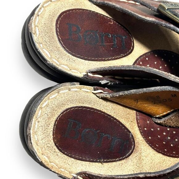 Born Women’s Leather Fisherman Sandals Brown Size 8M Casual Summer Shoes - Picture 2 of 5